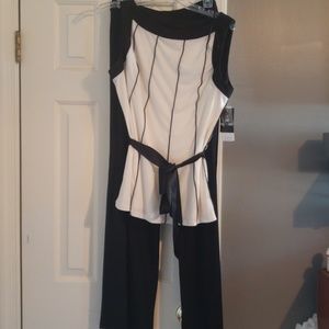 Black and White Pants Suit